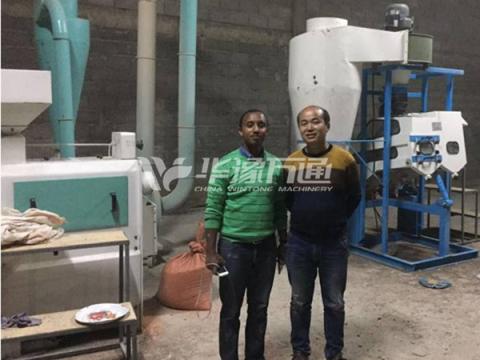 Ethiopia 1Ton/Hour Small Lentil Peeling Line Installation